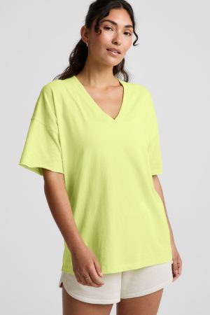 SoftKnit Better Than Ever Oversized V-Neck Cotton Tee