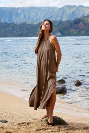 Go With The Flow Halter Dress
